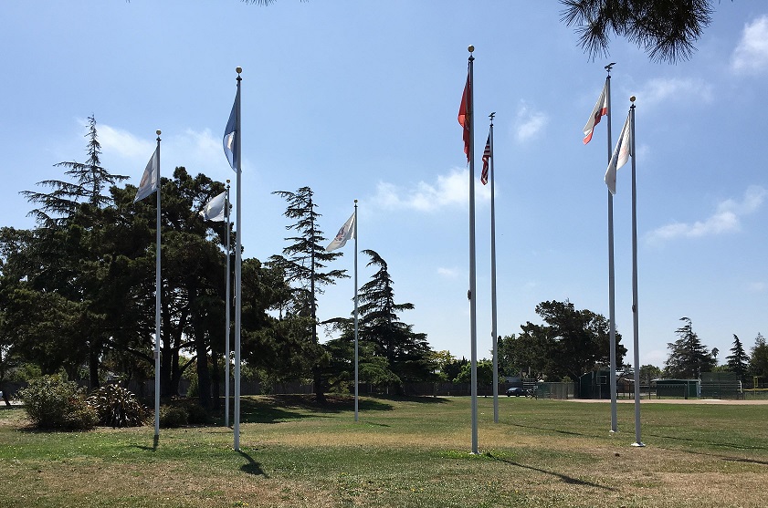 Veterans Memorial Park flag poles